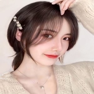 앞머리 2컬러 사이드뱅 인모 붙임머리 25cm 부분가발 WD8E00E