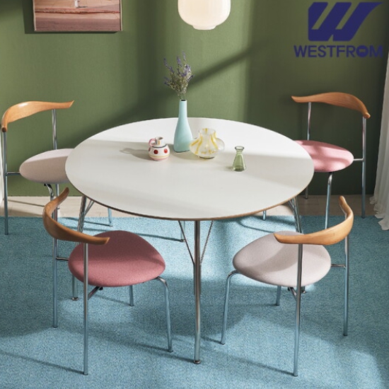 웨스트프롬 모던 핸슨 원형 자작나무 식탁 1200 (의자별도)_이미지