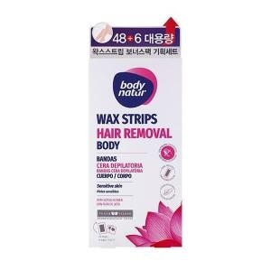 바디네이처 왁스스트립 바디 로터스플라워 보너스팩 팔 다리용 48매_이미지