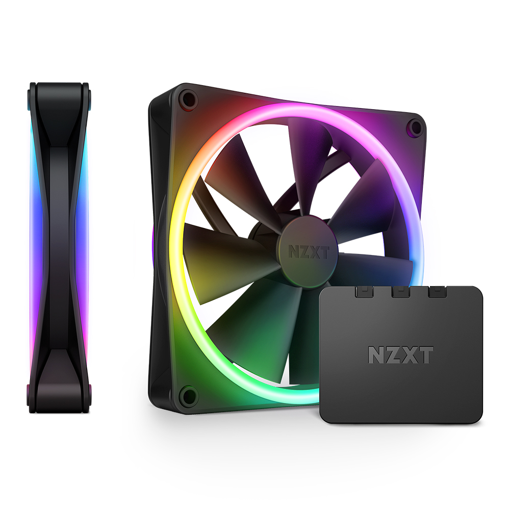 NZXT F140 RGB DUO (컨트롤러/2팩, 블랙)_이미지