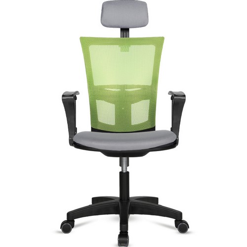 체어포커스 L02 레오 헤더형 3각팔 블랙바디 의자 (패브릭좌판)