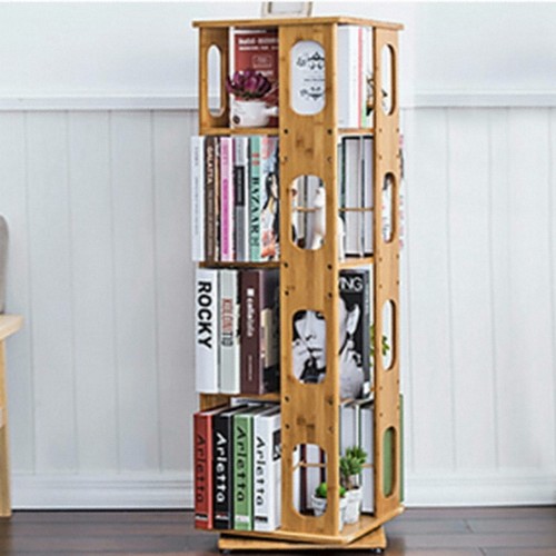 4단 회전 원목 책장 370