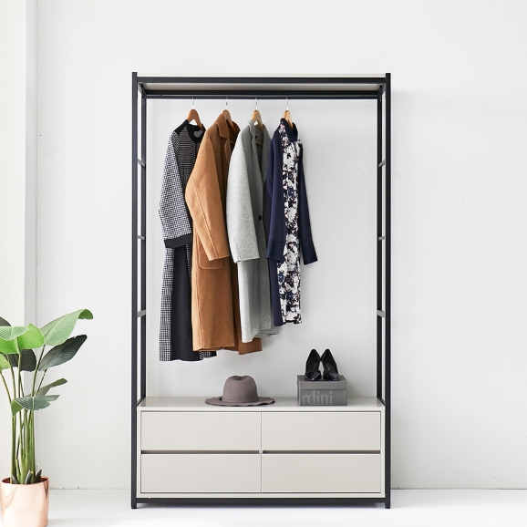 가구리빙 솔리드 2단 서랍 시스템 행거 1200