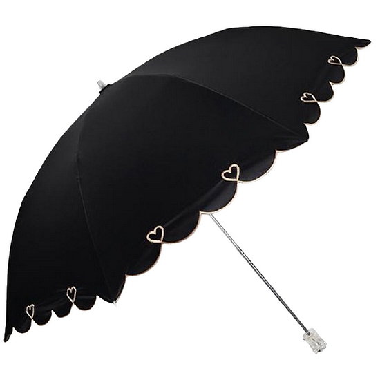 크로커다일 심플 하트 자수 암막 우양산