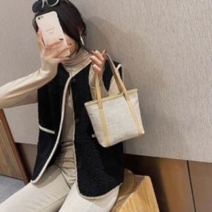 오너클랜 모모 캔버스 토트백 베이지 캔버스가방 WC7D63E