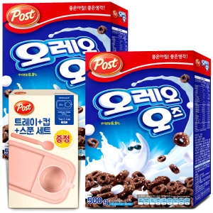 오레오오즈 500g+500g 시리얼 간식 아침식사 +트레이컵스푼세트