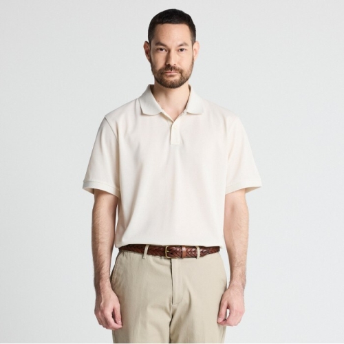 강연 실켓 PQ 카라넥 반팔 티셔츠_아이보리 클래식핏 -DBSUV10502B