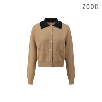 ZOOC 카라배색 니트 가디건 CA_V251KSL901