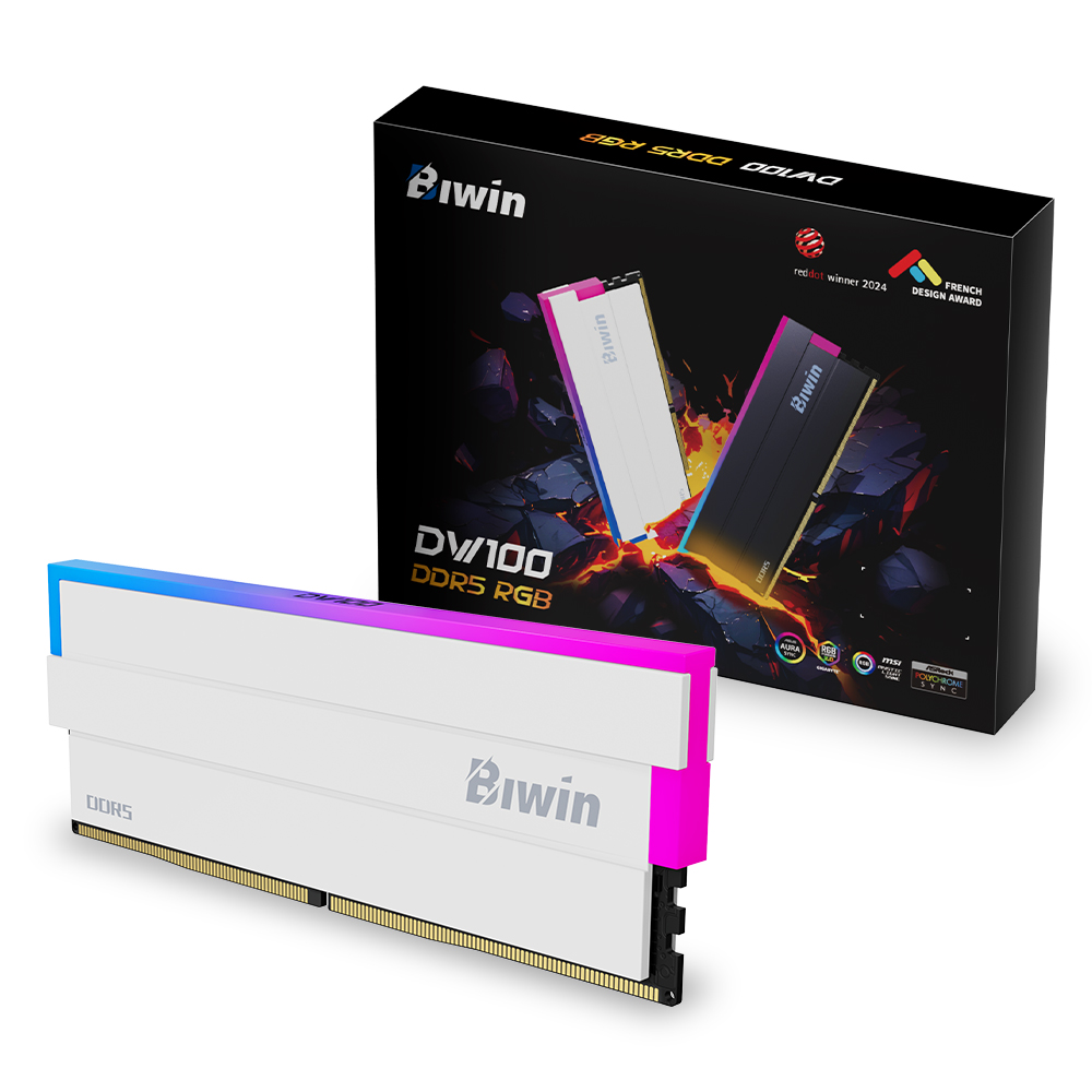 BIWIN DDR5-6000 CL30 DW100 RGB 화이트 패키지 (32GB(16Gx2))_이미지