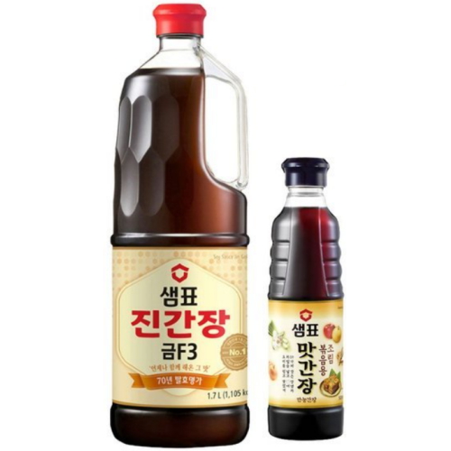  샘표 진간장 금F3 1.7L + 맛간장 조림 볶음용 500ml [2개]