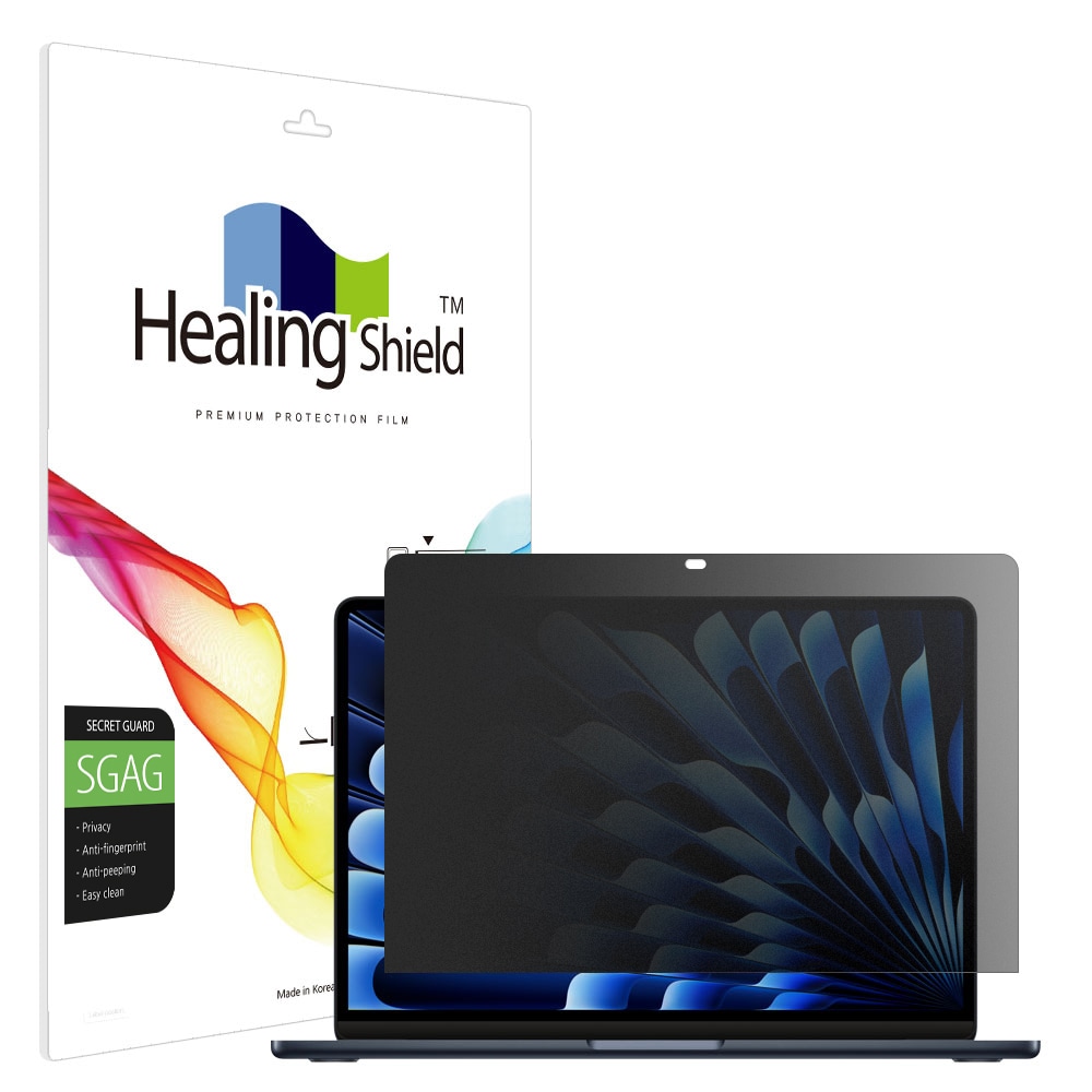 폰트리 힐링쉴드 애플 2024 맥북에어13 M3 프라이버시 저반사 사생활 보호필름_이미지