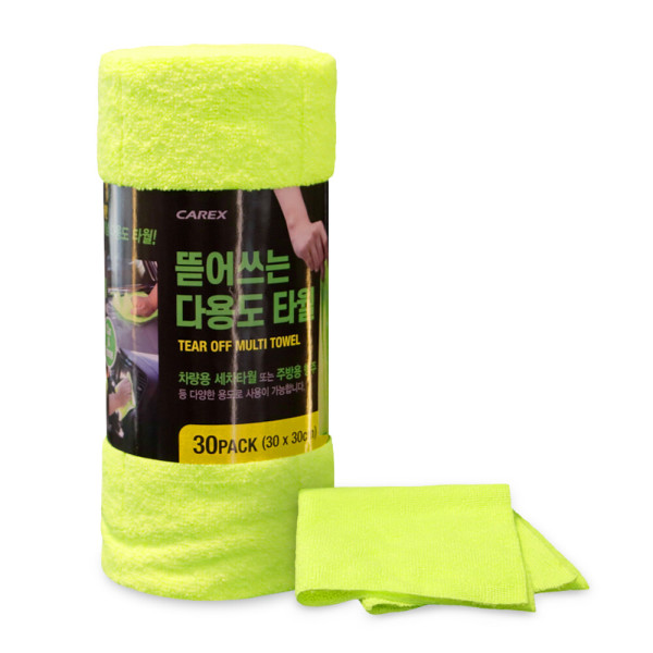 카렉스 3분세차 뜯어쓰는 다용도 극세사 세차 타월 30p (1개)_이미지