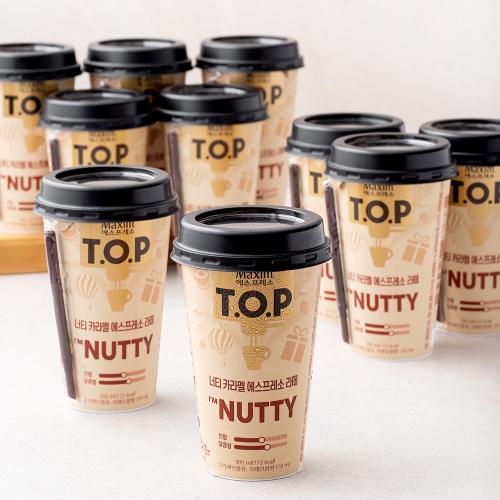 동서식품 맥심 TOP 너티 카라멜 에스프레소 라떼 컵 300ml 10개_이미지