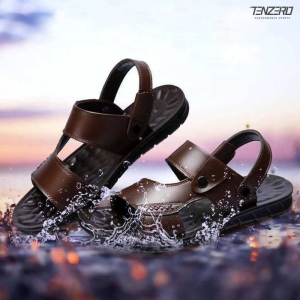텐제로 남성 통기성 논슬립 소프트 레더 라이크 샌들 23SLIPPER_SD