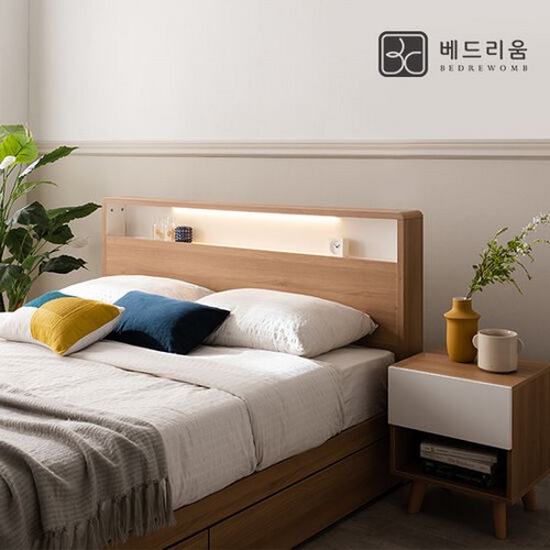 베드리움 리밍 수납 LED침대 SS (코지슬립본넬)_이미지