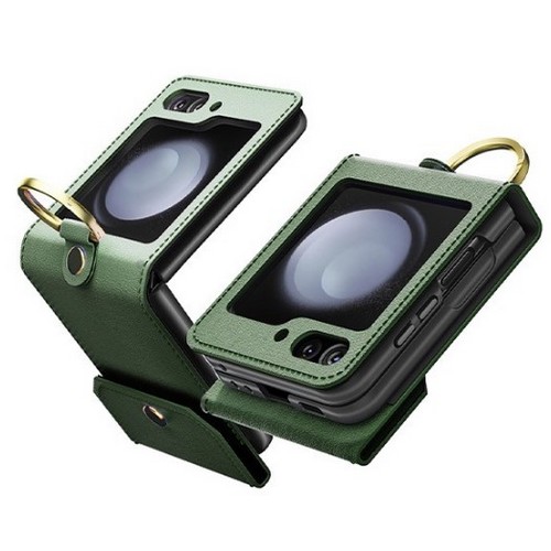 EXCCI 갤럭시Z 플립6 쿠에로 카드 수납 포켓 링 홀더 지갑 케이스_이미지