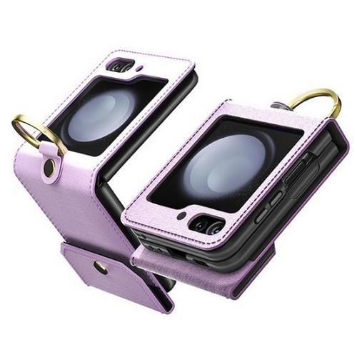 EXCCI 갤럭시Z 플립6 쿠에로 카드 수납 포켓 링 홀더 지갑 케이스_이미지