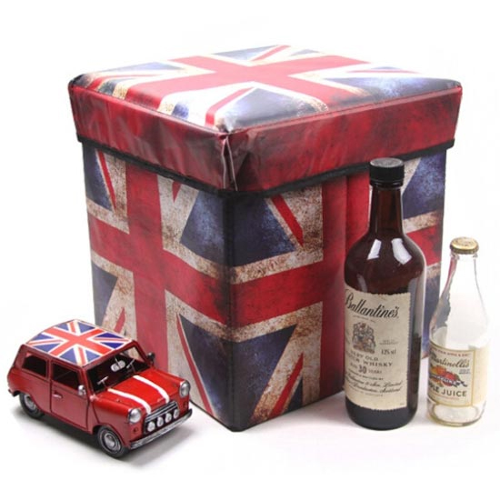 유니언잭 빈티지 수납 스툴_이미지