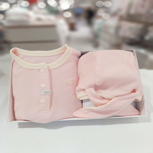오가닉맘 쌍둥이신생아선물세트 솔리꼬뜨니면모달칠부바디수트 MKSLQS03_이미지