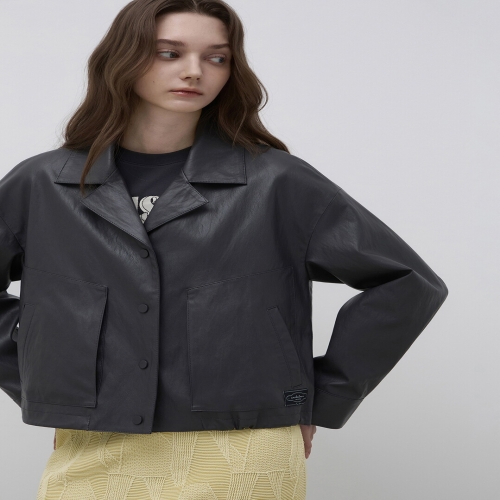 시선인터내셔널 잇미샤 페이크 레더 카라 자켓 ITQ3LJK820C