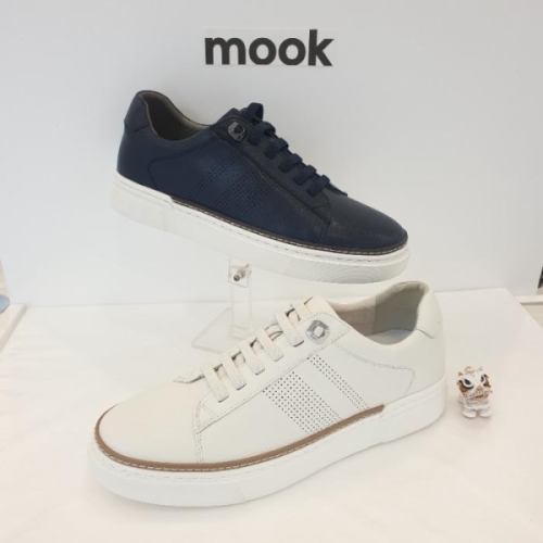 무크 남성 펀칭 패턴 스니커즈 3.5CM 화이트 517-412301 AY_이미지