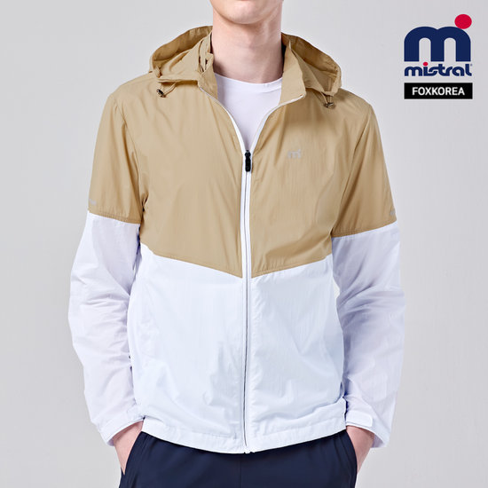 미스트랄 남녀공용 투톤 스판 바람막이 BEIGE SPJKS662730