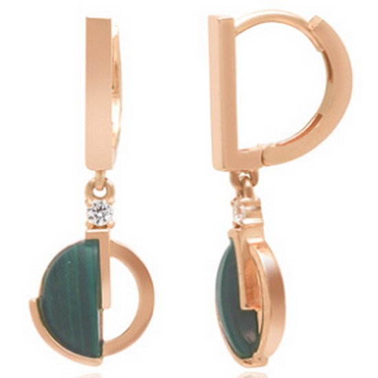라디오사 14K 말라카이트 귀걸이 LK14JJ-10761E