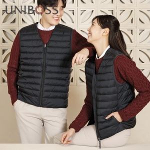 조끼 유니 UBS-8487 경량 패딩조끼 V넥 남여공용 웰론 발열안감 오피스 근무복 워크웨어