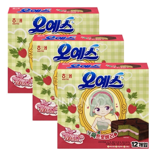 해태제과 오예스 쑥트로베리 360g (3개)