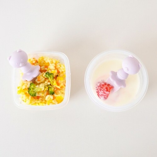 자기주도 실리콘 이유식용기2P+스푼포크세트