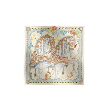 에르메스 아르네 드 꾀흐 스카프 90 크렘 그리 뻬를르 아브리꼬 H00409