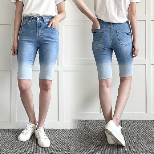 아이우먼 빅사이즈청팬츠 P572L407 투톤워싱스판데님반바지 LO