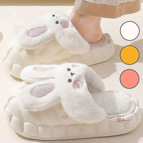 캐릭터 따뜻한 층간소음 토끼 털 겨울 실내화 룸슈즈 털실내화yza042