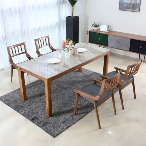 그레노 통세라믹 고무나무원목 식탁 1400