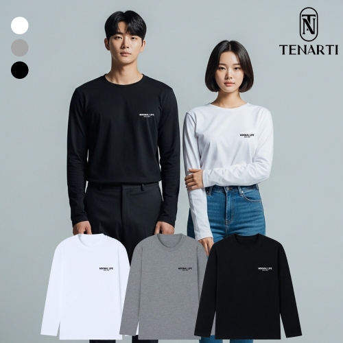 목성 베이직 30수 면티 남녀공용 라운드 긴팔 TNT130