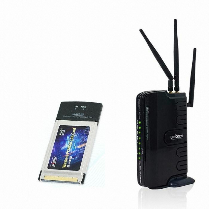 서진네트웍스 UNICORN MW-9000N 공유기 패키지 (+ XI-5400GT PCMCIA 무선랜카드)