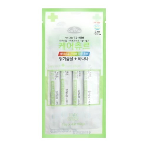 에이티바이오 데이스포 독 케어츄르 닭가슴살+바나나 60g (15g x 4p) (5개)