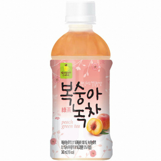 웰그린 스위트카페 복숭아녹차 340ml (20개)_이미지