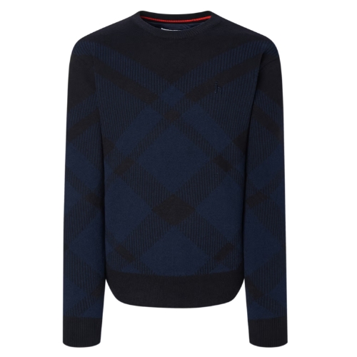 헤지스골프 체크 방풍 니트 풀오버 HUSW5D713N3_이미지