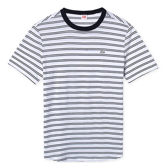 동일드방레 라코스테 여성 스트라이프 라운드넥 반팔 티셔츠 TF5067-16B (화이트)