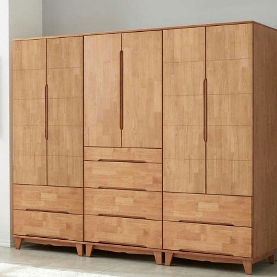 아름이와다움이 에센스 고무나무원목 옷장세트 2단+4단+2단서랍형 BAB타입 2400_이미지