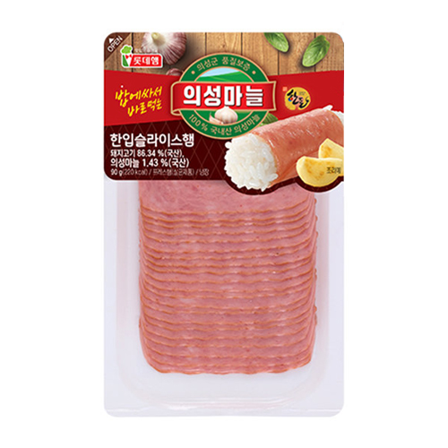 롯데햄 의성마늘햄 슬라이스 60g (3개)_이미지
