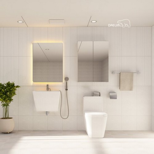 대림바스 코지스퀘어 LED사각거울 거울장 안방욕실_이미지