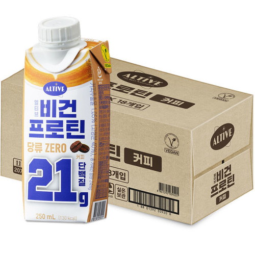 CJ제일제당 얼티브 비건 프로틴 커피 250ml (18개)_이미지