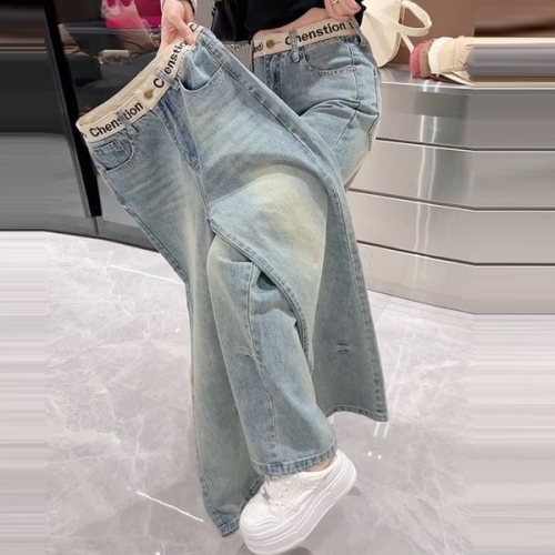 패션라인 BL10109_리슨와이드데님팬츠/와이드청바지/연청데님/하이웨스트팬츠/스트릿청바지/트렌디데님/여자와이드팬츠/여름청바지/루즈핏..