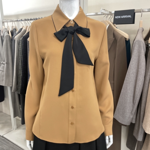 케이엘 KL 카라 타이 아이보리 블라우스 bl22mlo200 77_이미지