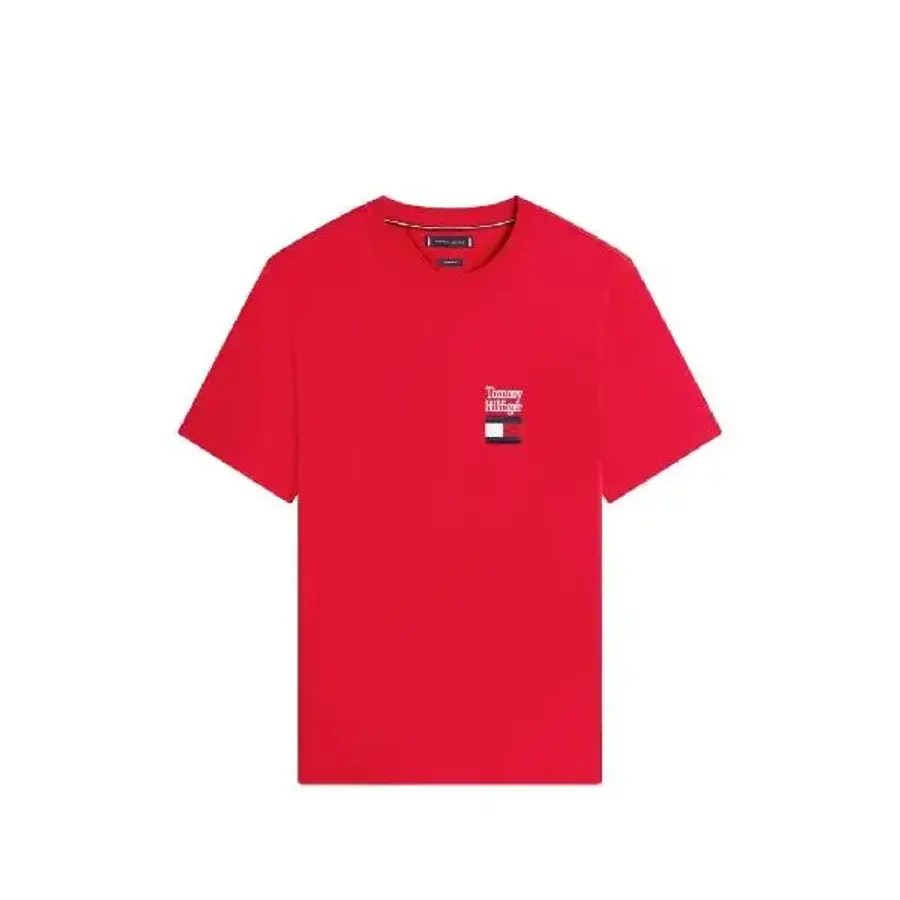  타미힐피거 로고 디테일 티셔츠 MW0MW42367XLD T