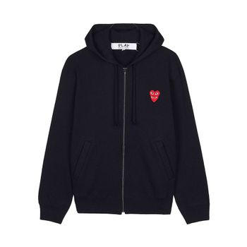 AX T294 051 BLACK FW25 공용 더블하트 와펜 후드집업 154317359