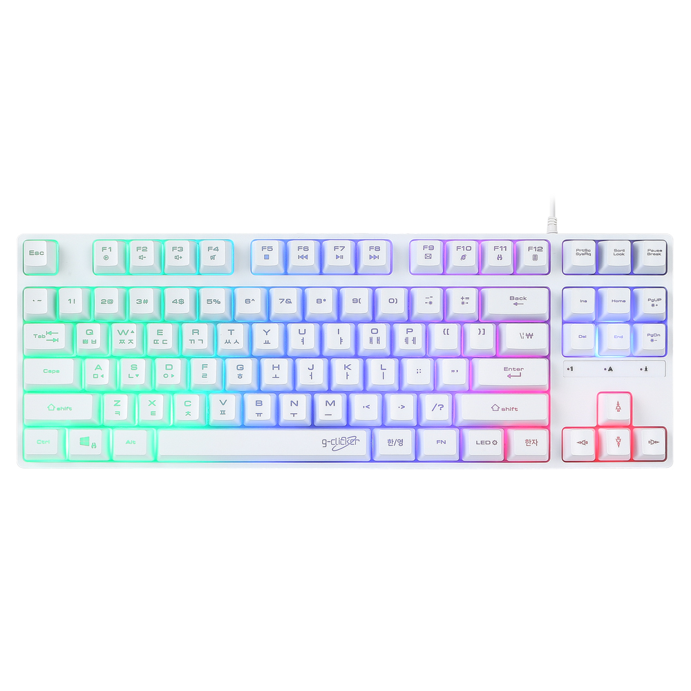 지클릭커 슈퍼히어로 G3 Plus 레인보우 LED 게이밍 87 (화이트)_이미지