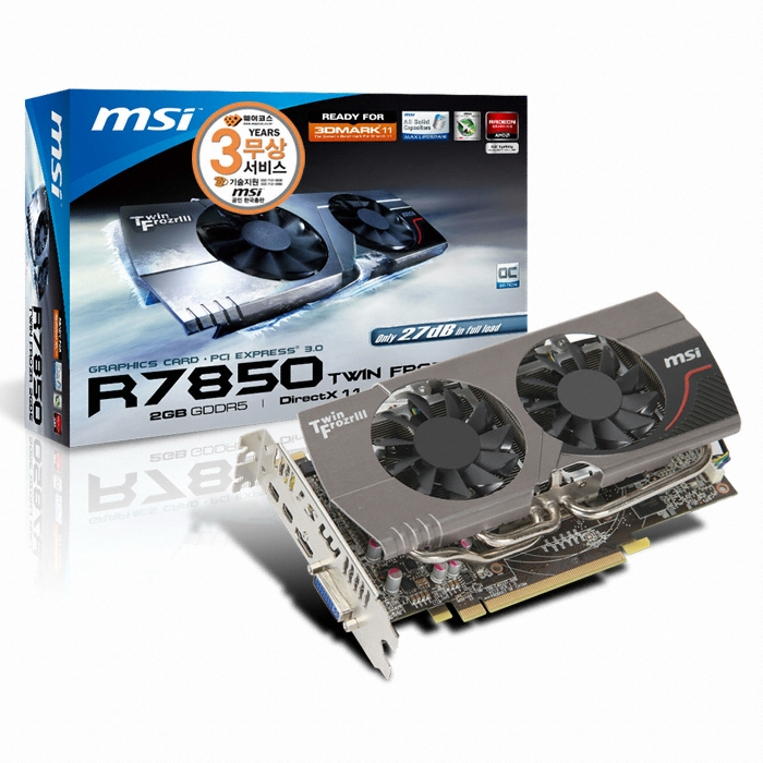 MSI 라데온 HD 7850 R7850 OC D5 2GB 트윈 프로져 3